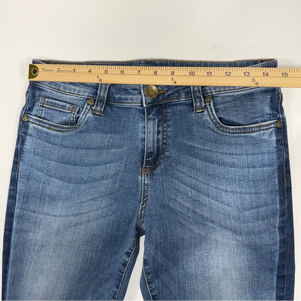 Raw Hem Medium Wash Kut from the Kloth Blue Skinny Ankle Jeans Size 10 - Picture 4 of 8
